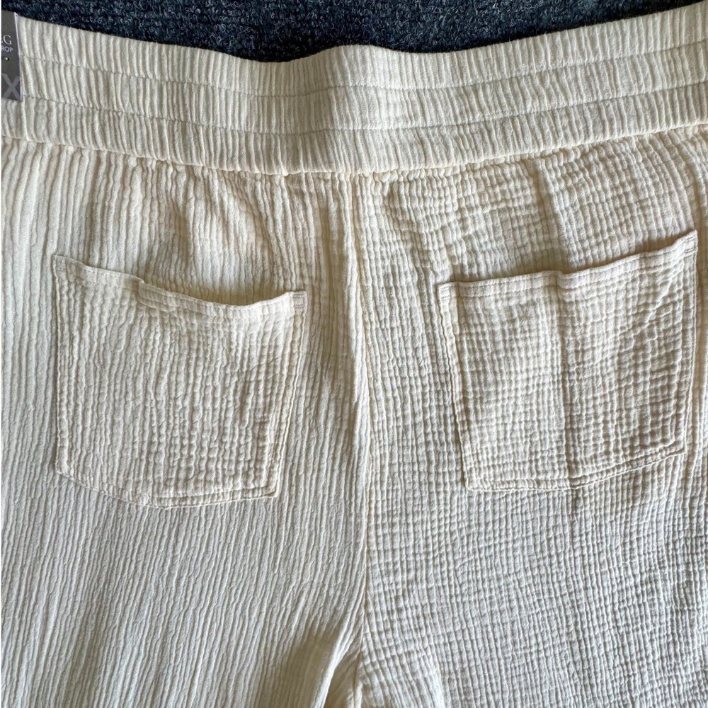 Soft Surroundings Cream Cotton Gauze Wide Leg Crop Pants 5ER85 Ivory NWT Size 3X - Picture 4 of 10
